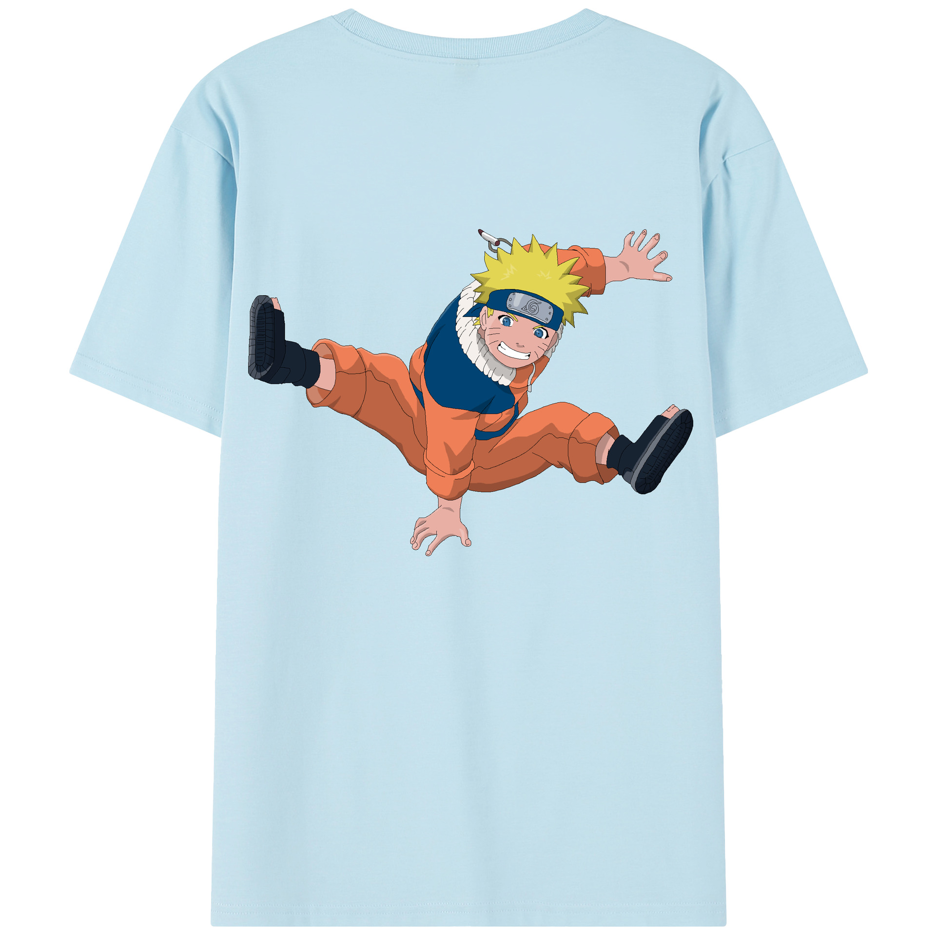 （画像用） NARUTO -ナルト- うずまき ナルト Uzumaki Naruto 綿100％半袖Tシャツ（背面プリント）